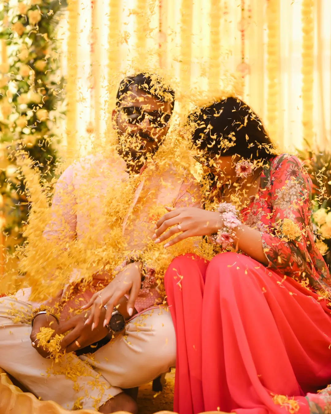 Assamese Bengali couple during their haldi