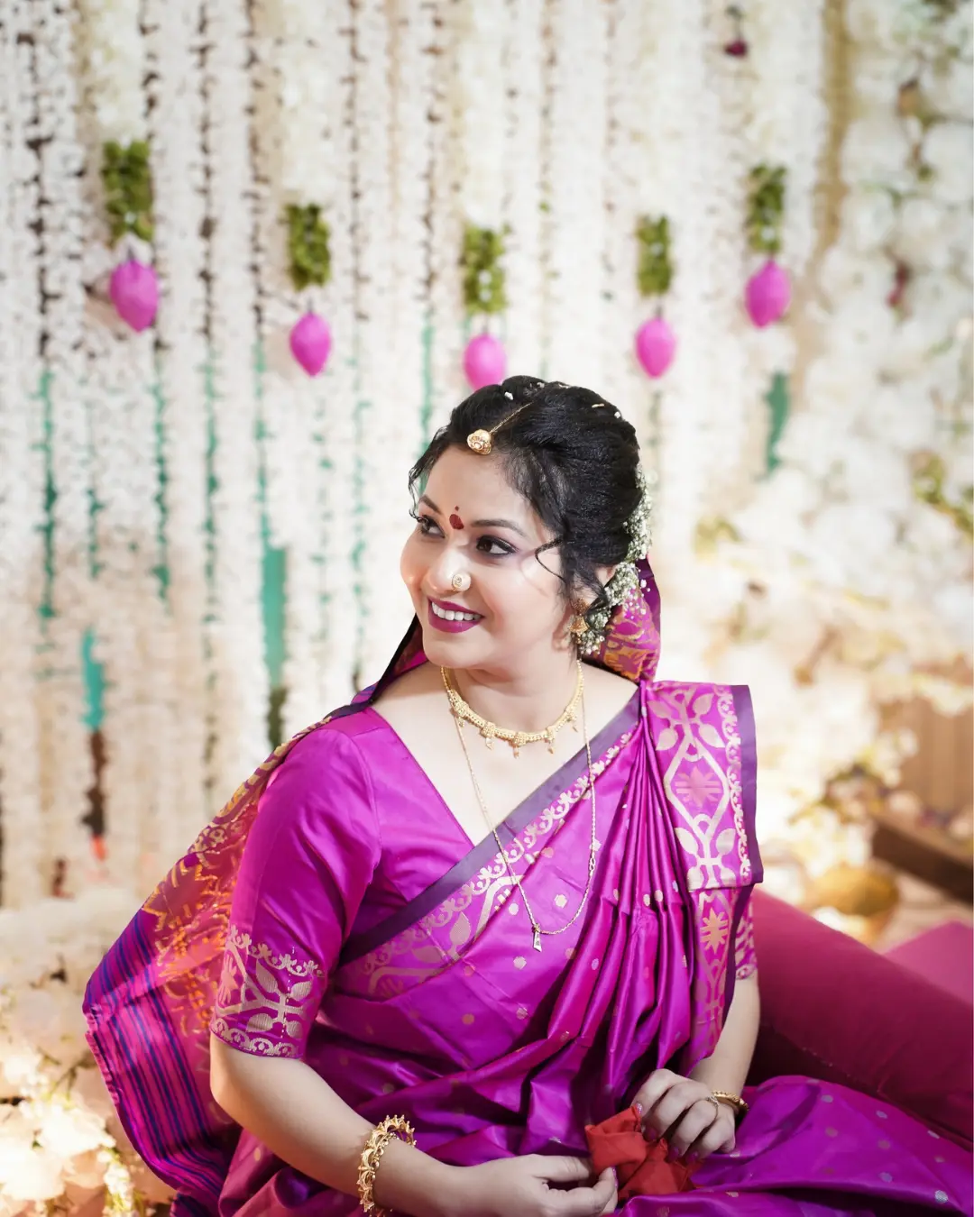 Bengali bride during ashirbad